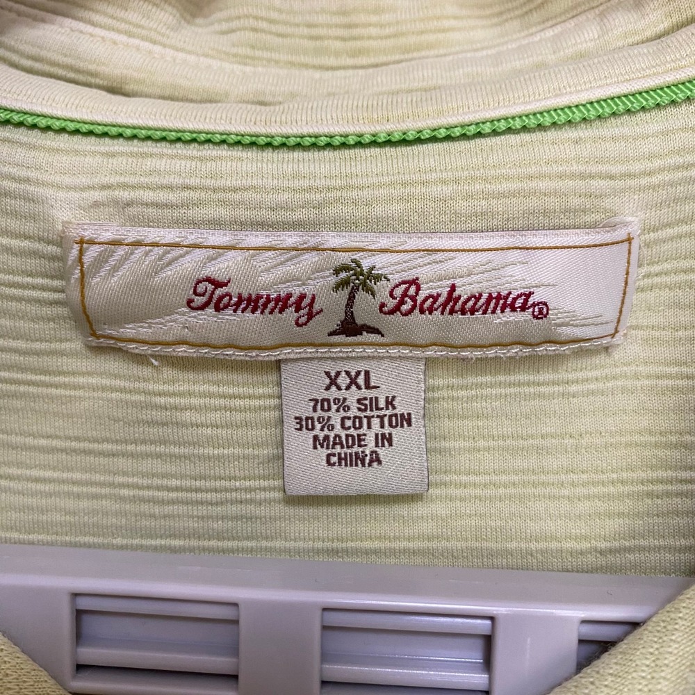 Tommy Bahama Men's XXL Yellow Silk Short Sleeve Casual Golf Beach Polo Shirt - Picture 3 of 8
